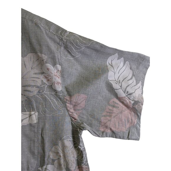 World Island Tropical Hawaiian Button Up Shirt Men size XL Gray Beachy Island - Picture 3 of 12